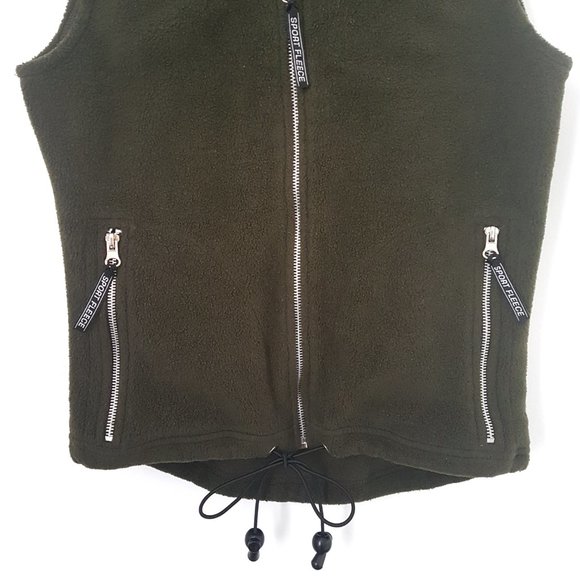 Rag OutDoors Olive Sleeveless Hooded Fleece, M - Picture 3 of 9